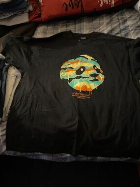 Lrg Black Short-Sleeve Tee with Multicolor Drip Face Graphic